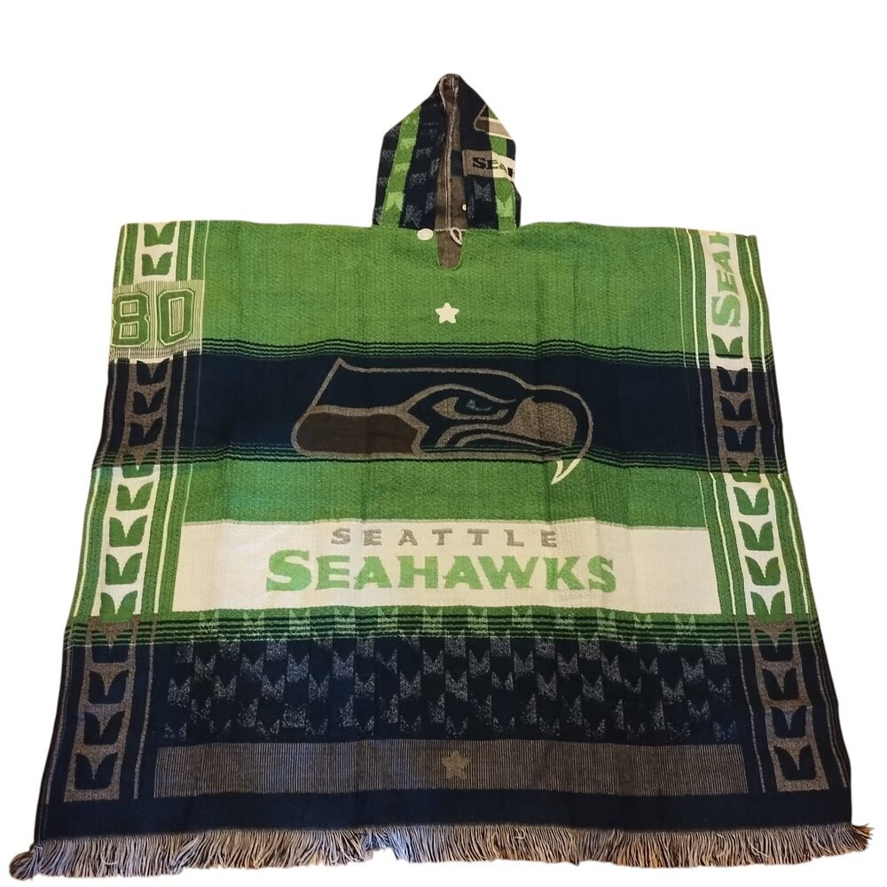 Seattle Seahawks Mexican Heritage Night Poncho 43" x 40" with Hood Fleace